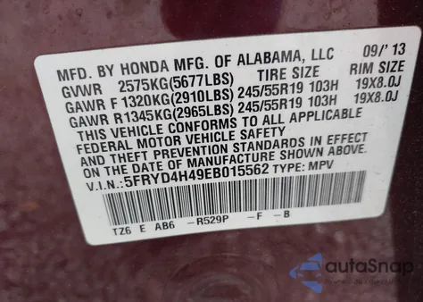 2014 Acura Mdx Technology Package z USA, uszkodzony, nr VIN 5FRYD4H49EB015562